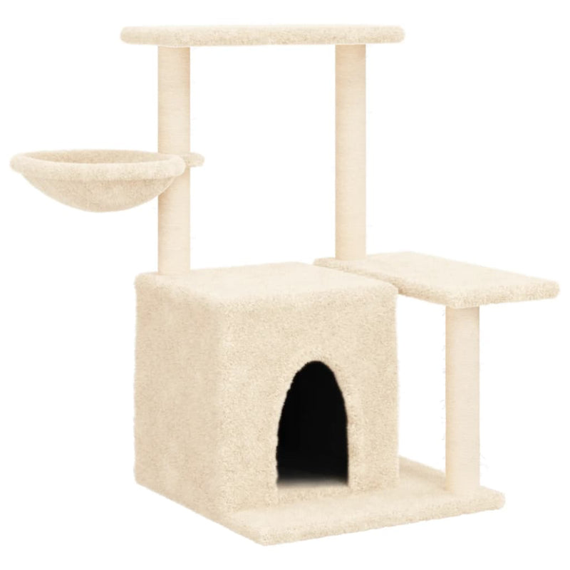 Afbeelding laden in galerijviewer, Vidaxl kattenmeubel met sisal krabpalen 83 cm crèmekleurig
