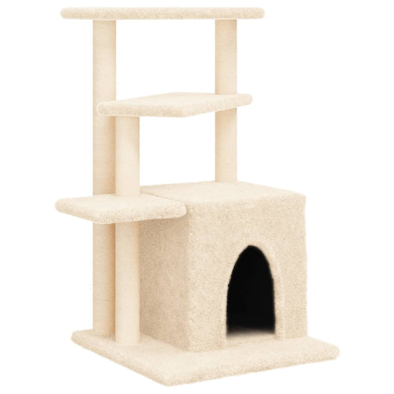 Load image into Gallery viewer, Vidaxl kattenmeubel met sisal krabpalen 83,5 cm crèmekleurig