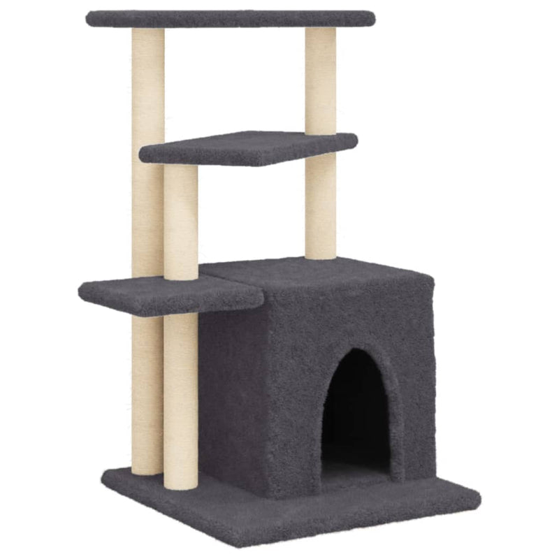 Load image into Gallery viewer, Vidaxl kattenmeubel met sisal krabpalen 83,5 cm donkergrijs