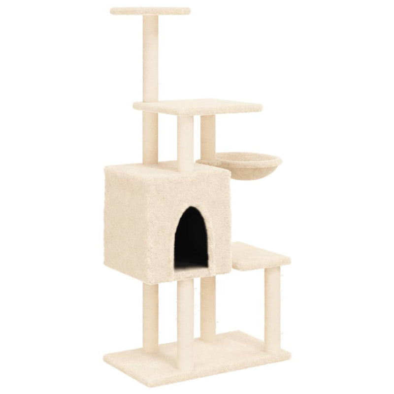 Load image into Gallery viewer, Vidaxl kattenmeubel met sisal krabpalen 131 cm crèmekleurig
