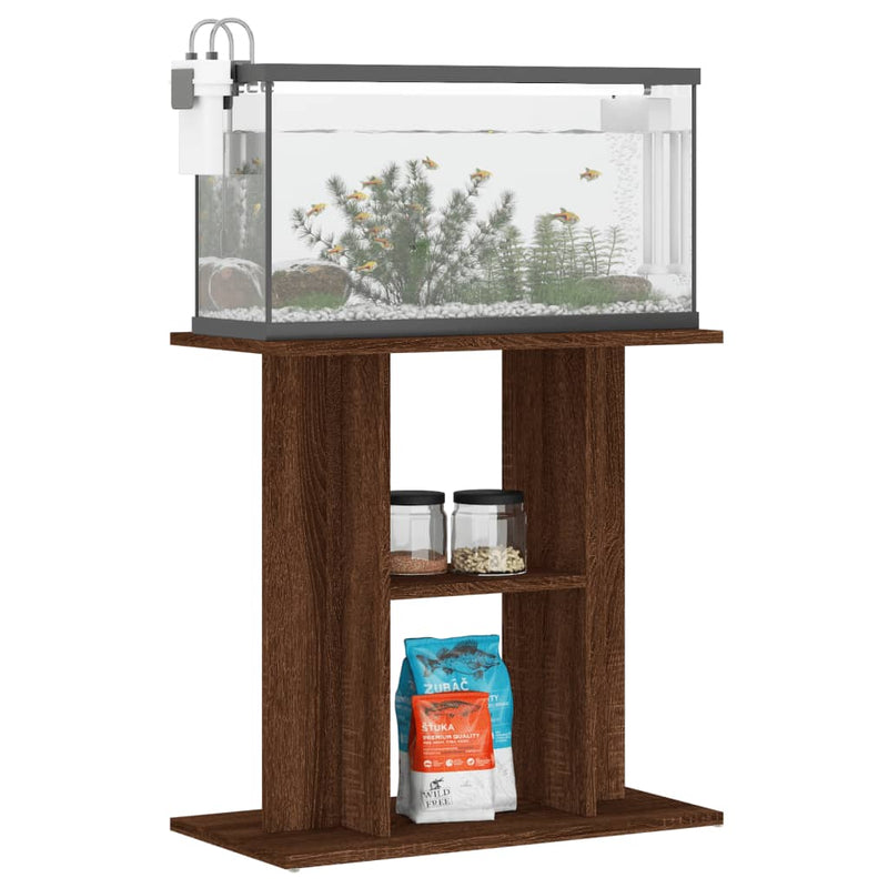 Load image into Gallery viewer, Vidaxl aquariumstandaard 60x30x60 cm bewerkt hout bruin eikenkleur