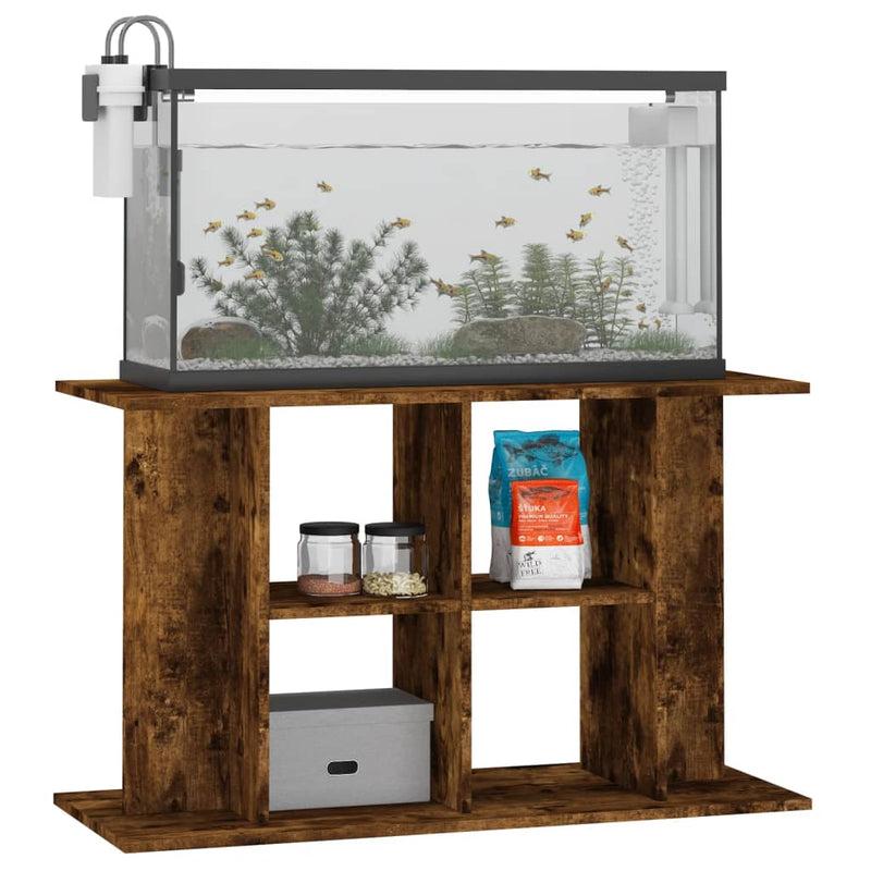 Load image into Gallery viewer, Vidaxl aquariumstandaard 100x40x60 cm bewerkt hout gerookt eikenkleur
