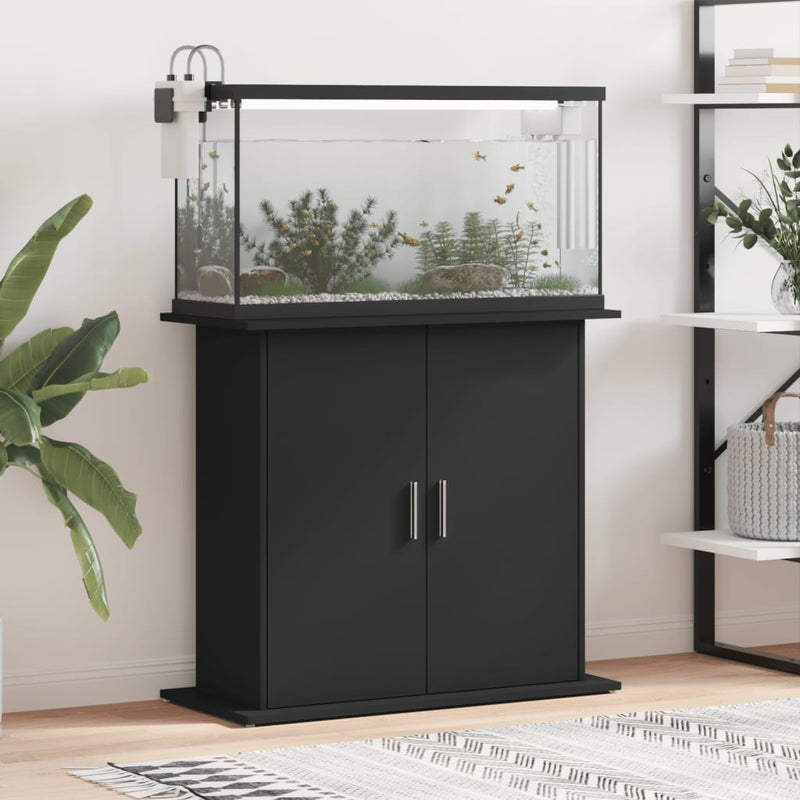 Load image into Gallery viewer, Vidaxl aquariumstandaard 81x36x73 cm bewerkt hout zwart