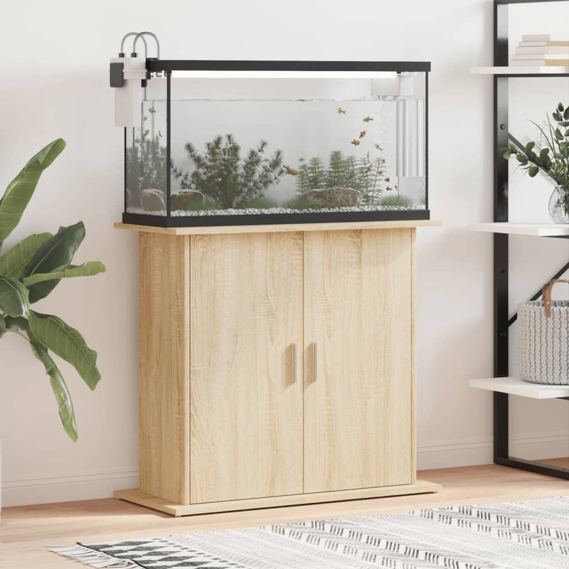 Load image into Gallery viewer, Vidaxl aquariumstandaard sonoma eiken 81x36x73 cm bewerkt hout