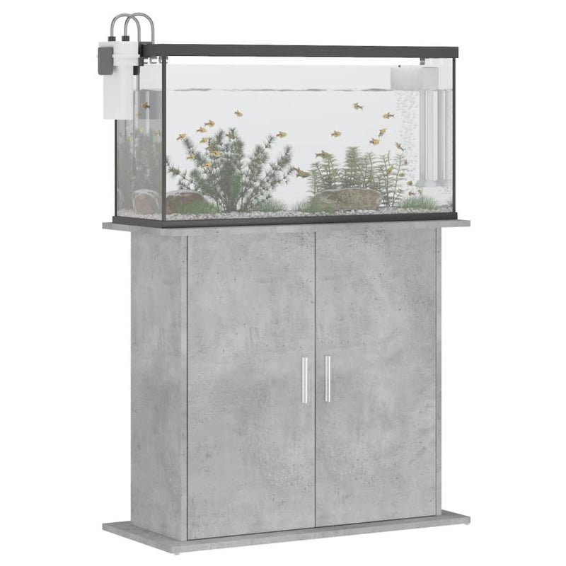 Load image into Gallery viewer, Vidaxl aquariumstandaard 81x36x73 cm bewerkt hout betongrijs
