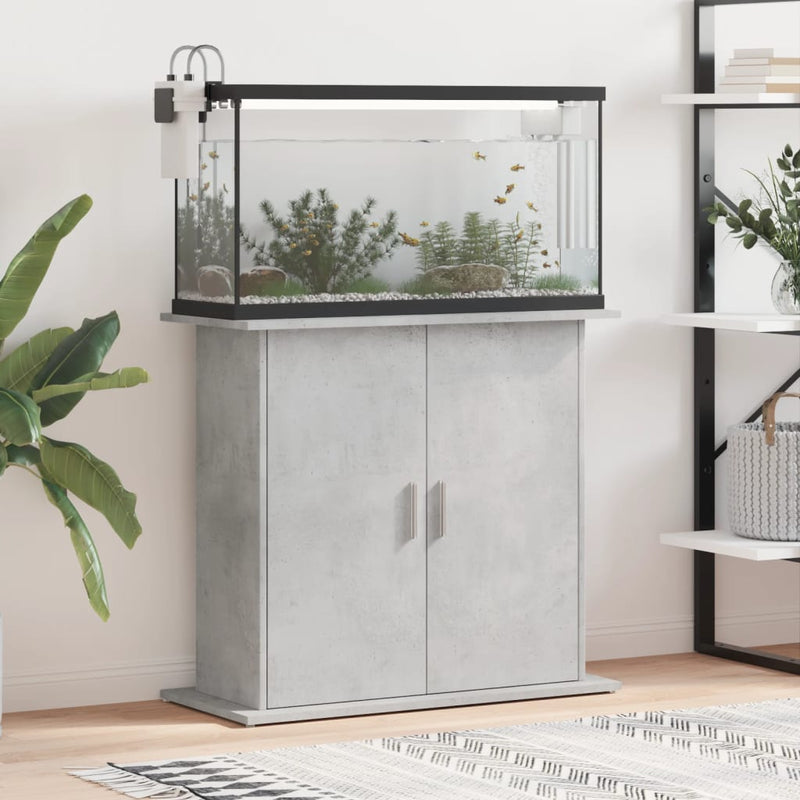 Load image into Gallery viewer, Vidaxl aquariumstandaard 81x36x73 cm bewerkt hout betongrijs