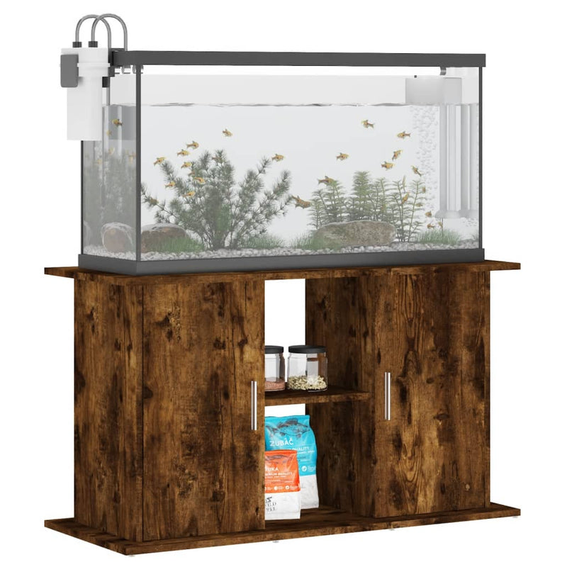 Load image into Gallery viewer, Vidaxl aquariumstandaard 101x41x58 cm bewerkt hout gerookt eikenkleur