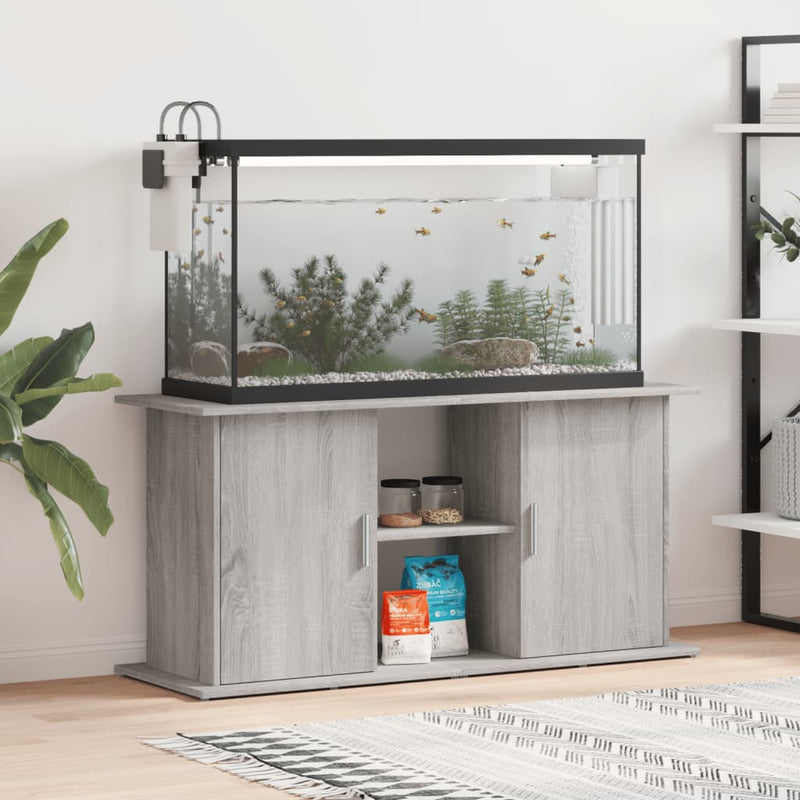 Load image into Gallery viewer, VidaXL Aquariumstandaard 121x41x58 cm bewerkt hout grijs sonoma eiken