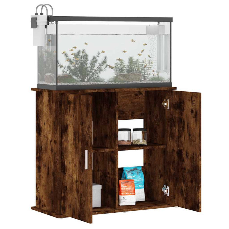 Load image into Gallery viewer, Vidaxl aquariumstandaard 81x36x73 cm bewerkt hout gerookt eikenkleurig
