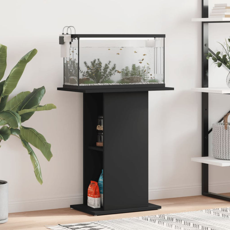 Load image into Gallery viewer, Vidaxl aquariumstandaard 60,5x36x72,5 cm bewerkt hout zwart