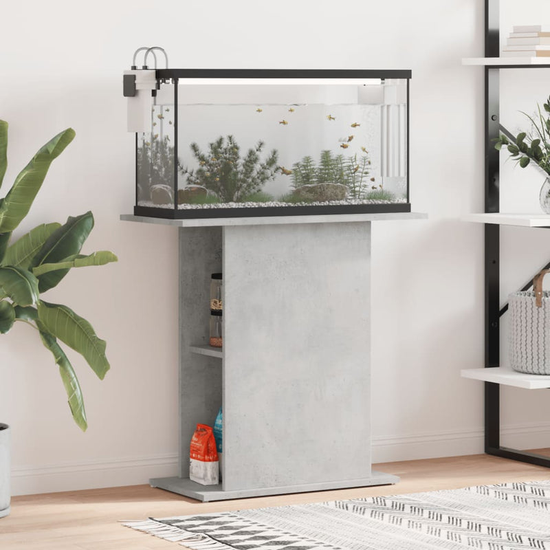 Load image into Gallery viewer, Vidaxl aquariumstandaard 75x36x72,5 cm bewerkt hout betongrijs