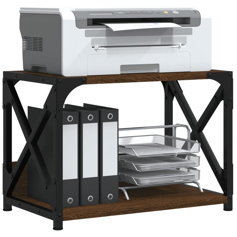 Load image into Gallery viewer, Vidaxl printerstandaard 44x26x31,5 cm bewerkt hout bruin eikenkleur