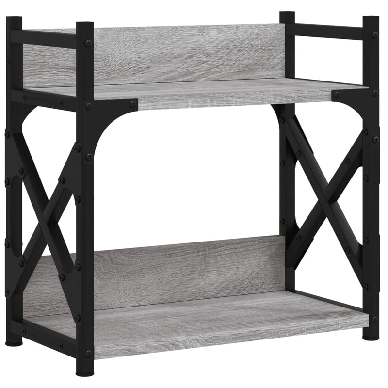 Load image into Gallery viewer, Vidaxl printerstandaard 2-laags 40x20x40 cm bewerkt hout grijs sonoma