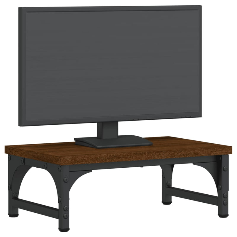 Load image into Gallery viewer, Vidaxl monitorstandaard 37x23x14 cm bewerkt hout bruin eikenkleur