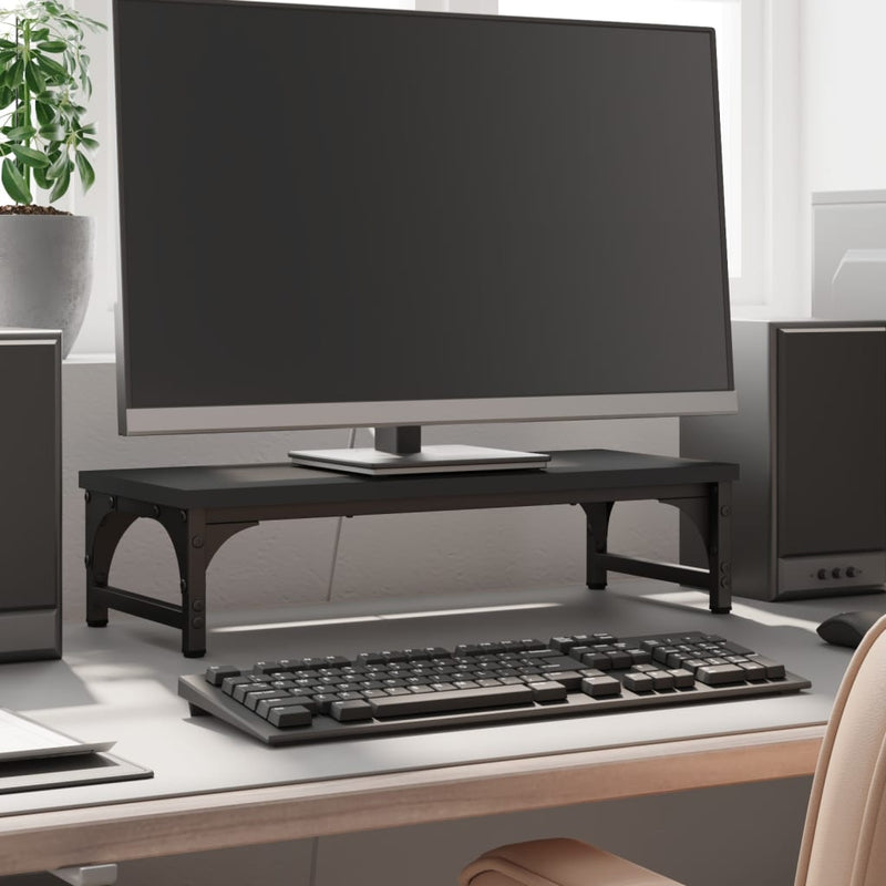 Load image into Gallery viewer, Vidaxl monitorstandaard 55x23x14 cm bewerkt hout zwart