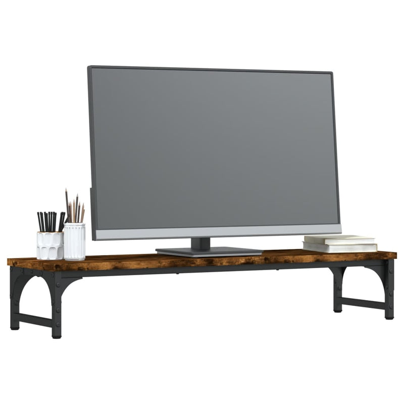 Load image into Gallery viewer, Vidaxl monitorstandaard 85x23x15,5 cm bewerkt hout gerookt eikenkleur