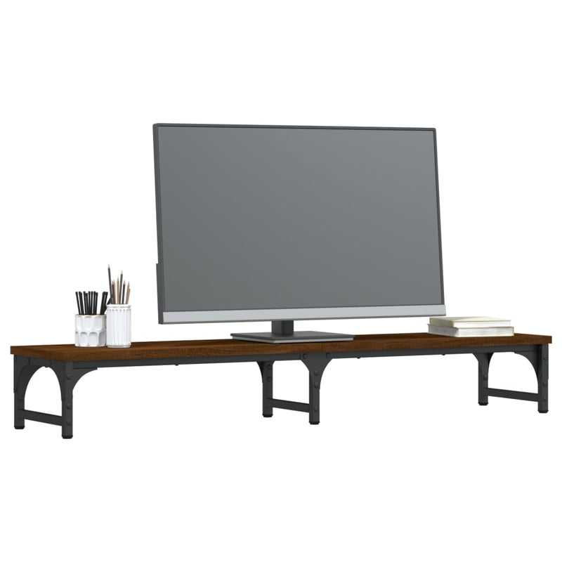 ギャラリービューアに画像をロードする, Vidaxl monitorstandaard 105x23x15,5 cm bewerkt hout bruin eikenkleur