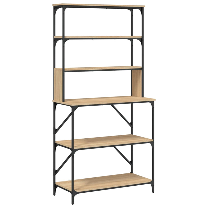 Load image into Gallery viewer, Vidaxl bakkersrek 6-laags 90x40x180 cm bewerkt hout sonoma eikenkleur