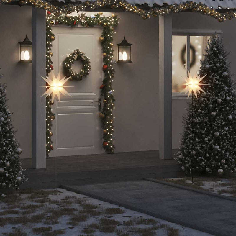 Load image into Gallery viewer, Vidaxl kerstlamp met grondpin en led inklapbaar 57 cm wit
