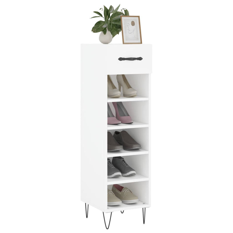 Cargue la imagen en el visor de la galería, Vidaxl schoenenkast 30x35x105 cm bewerkt hout wit