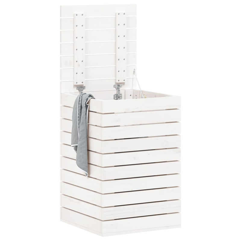 Load image into Gallery viewer, Vidaxl wasmand 44x44x66 cm massief grenenhout wit