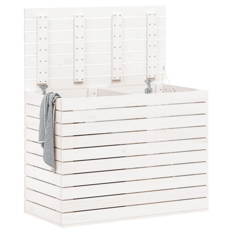Load image into Gallery viewer, Vidaxl wasmand 88,5x44x66 cm massief grenenhout wit