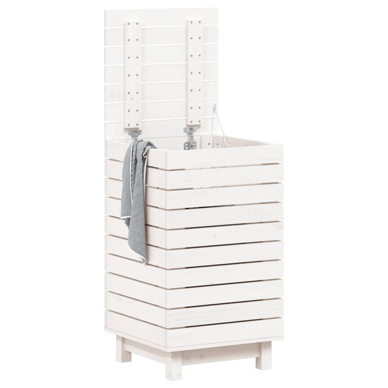 Load image into Gallery viewer, Vidaxl wasmand 44x44x76 cm massief grenenhout wit