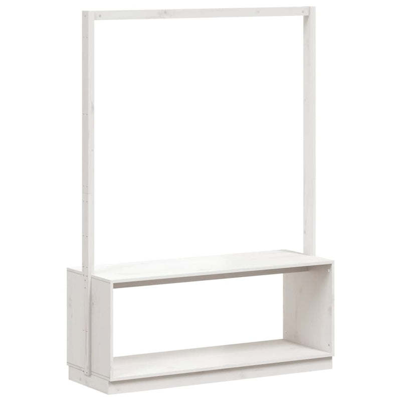 Afbeelding laden in galerijviewer, Vidaxl kledingrek schoenenkast 113x40x157,5 cm massief grenenhout wit