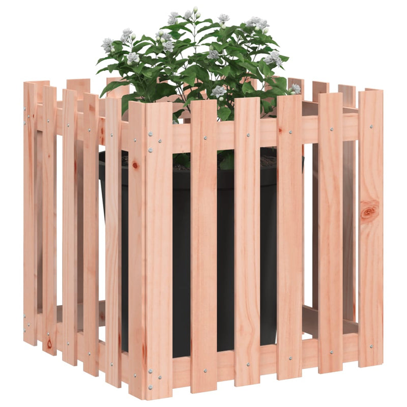 Afbeelding laden in galerijviewer, Vidaxl plantenbak met hekontwerp 60x60x60 cm massief douglashout