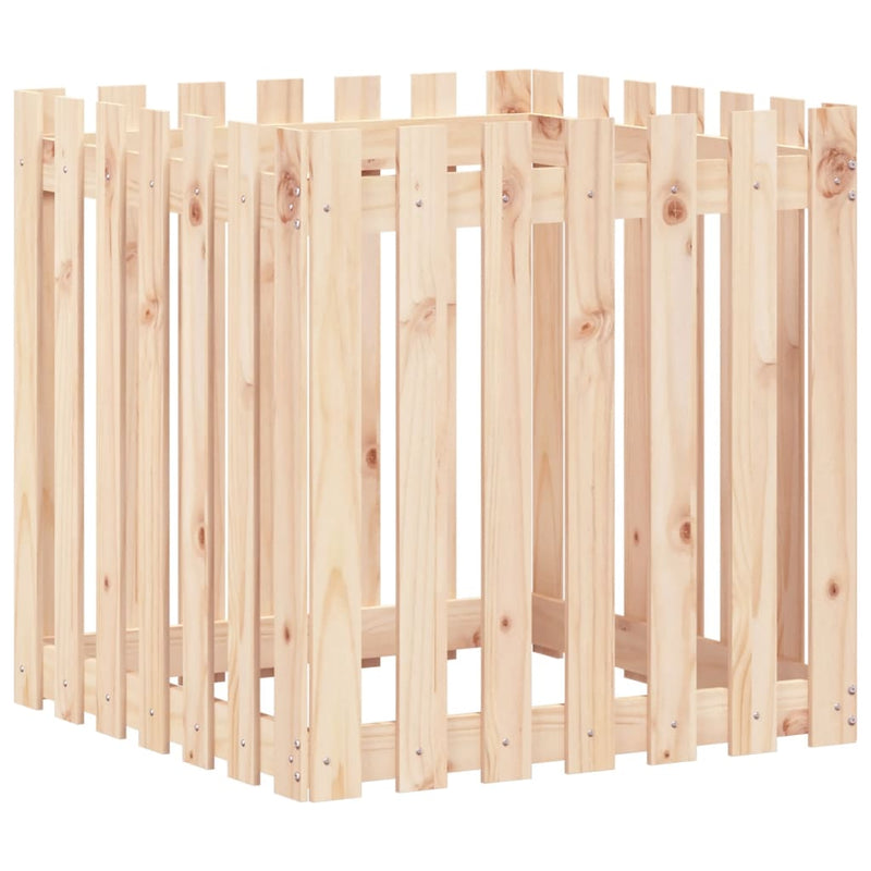 Load image into Gallery viewer, Vidaxl plantenbak met hekontwerp 70x70x70 cm massief grenenhout