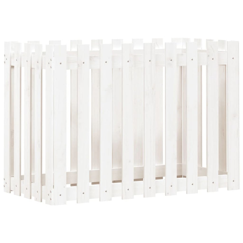 Load image into Gallery viewer, Vidaxl plantenbak verhoogd hekontwerp 100x50x70 cm grenenhout wit