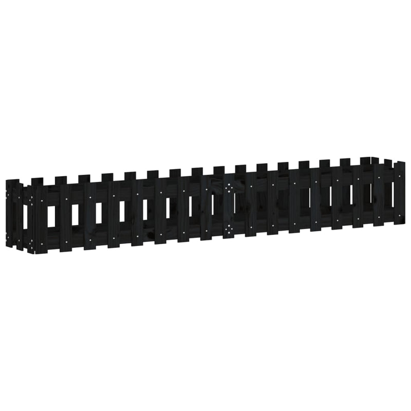 Load image into Gallery viewer, Vidaxl plantenbak verhoogd hekontwerp 200x30x30 cm grenenhout zwart