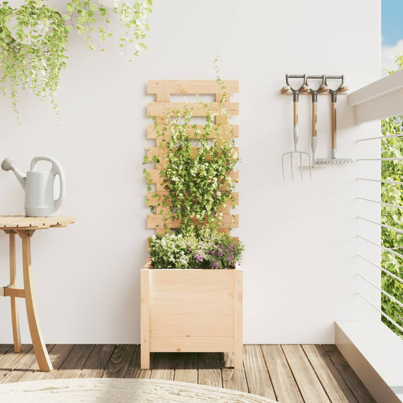 Load image into Gallery viewer, Vidaxl plantenbak met rek 39x39,5x114 cm massief grenenhout