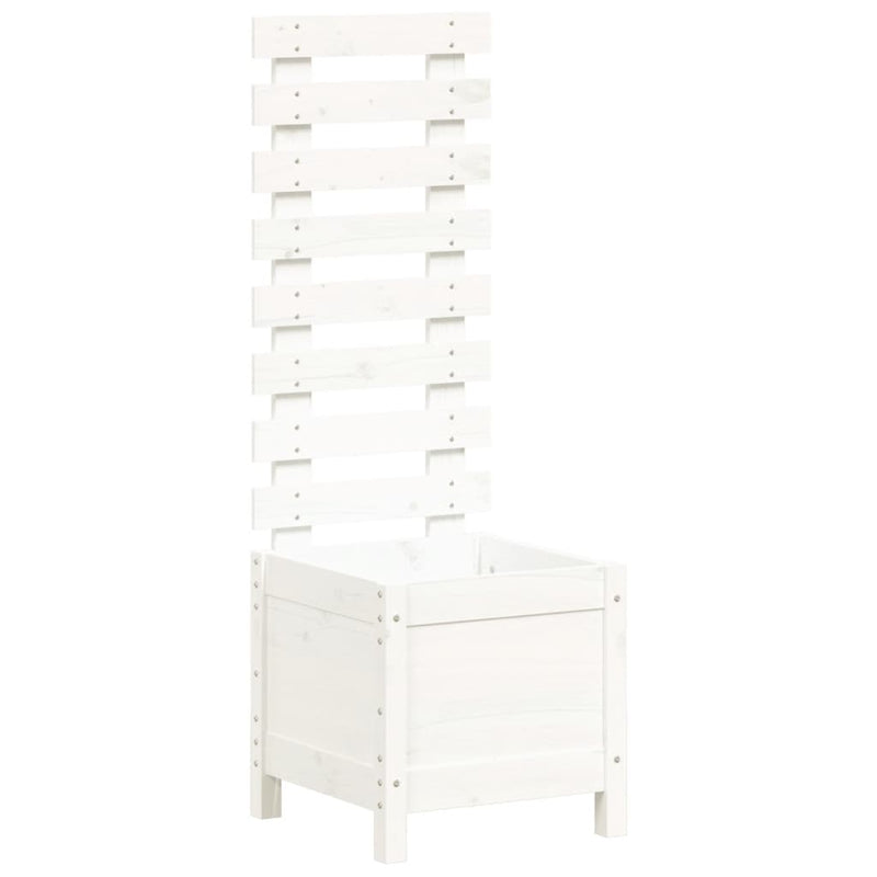 Load image into Gallery viewer, Vidaxl plantenbak met rek 39x39,5x114 cm massief grenenhout wit