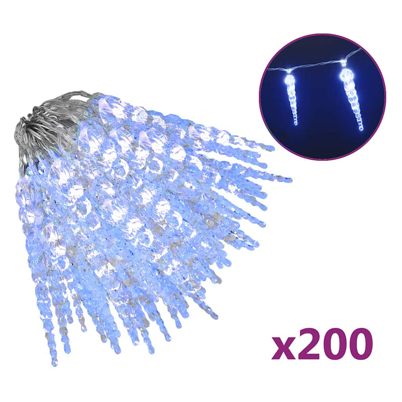 Load image into Gallery viewer, Vidaxl kerstverlichting ijspegels 200 blauwe led's 20 m acryl pvc