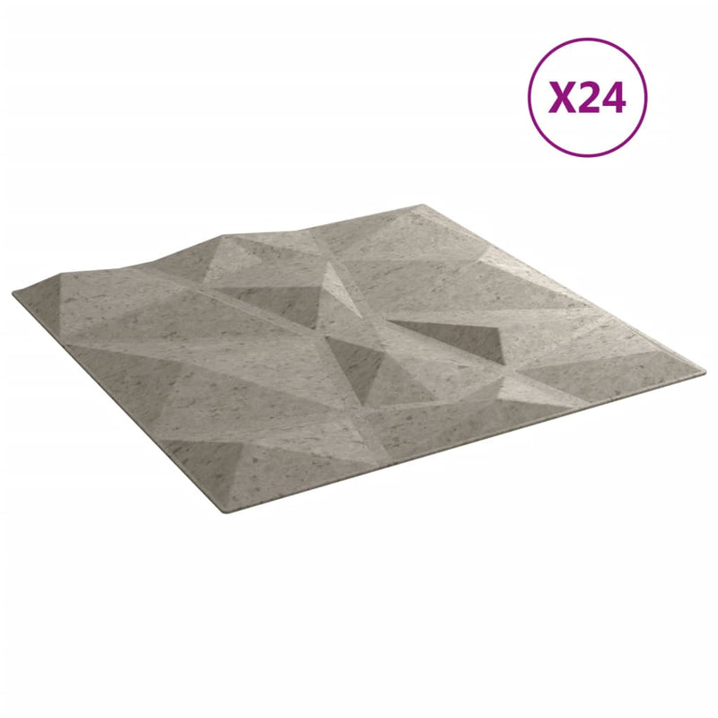 Load image into Gallery viewer, Vidaxl 24 st wandpanelen diamant 6 m² 50x50 cm xps betongrijs