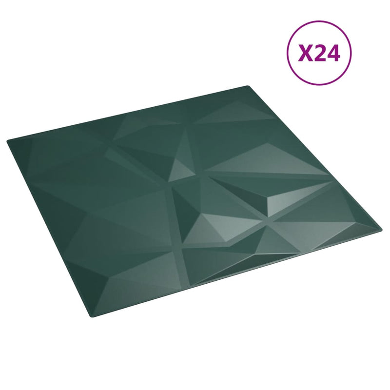 Load image into Gallery viewer, Vidaxl 24 st wandpanelen diamant 6 m² 50x50 cm xps groen