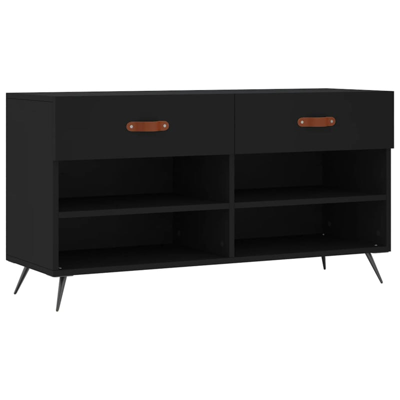 Load image into Gallery viewer, Vidaxl schoenenbank 102x35x55 cm bewerkt hout zwart