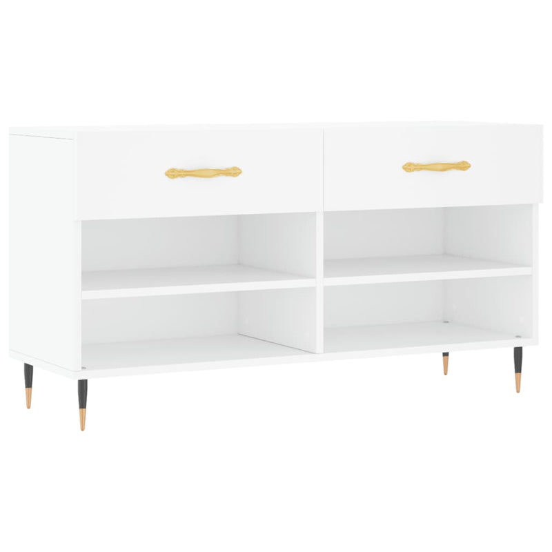 Load image into Gallery viewer, Vidaxl schoenenbank 102x35x55 cm bewerkt hout wit