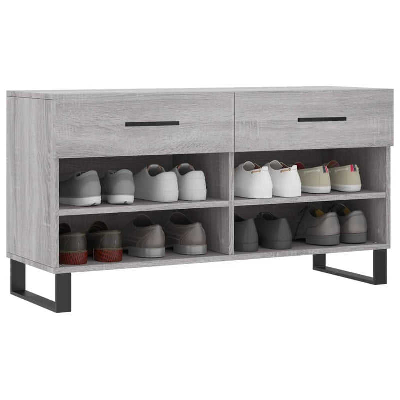 Load image into Gallery viewer, Vidaxl schoenenbank 102x35x55 cm bewerkt hout grijs sonoma eikenkleur