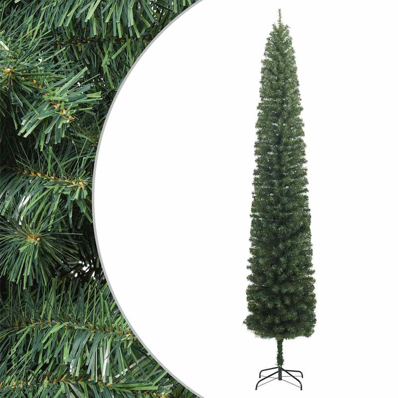 Load image into Gallery viewer, Vidaxl kunstkerstboom smal met standaard 270 cm pvc