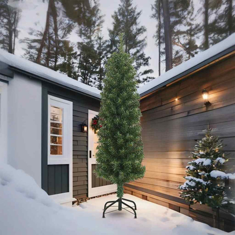 Load image into Gallery viewer, Vidaxl kunstkerstboom smal met standaard 270 cm pvc