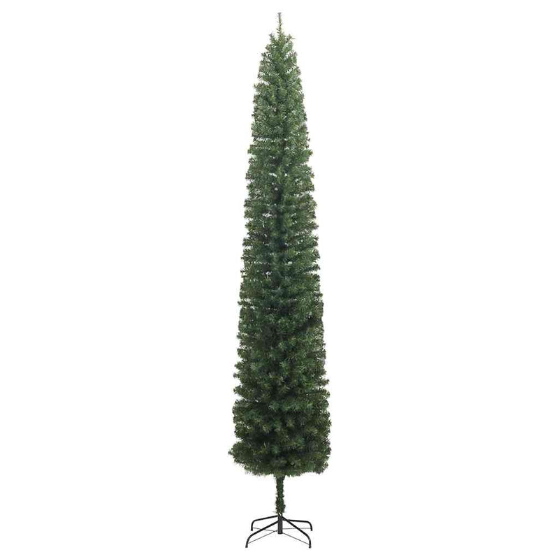 Load image into Gallery viewer, Vidaxl kunstkerstboom smal met standaard 270 cm pvc