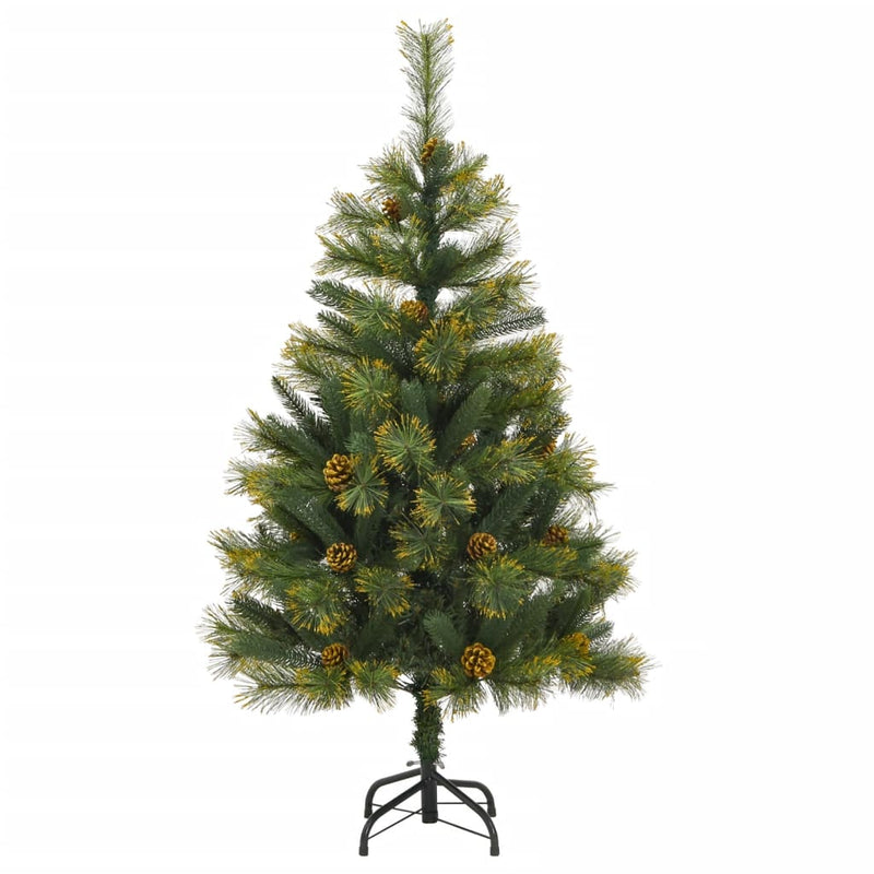 Load image into Gallery viewer, Vidaxl kunstkerstboom met scharnieren en dennenappels 120 cm