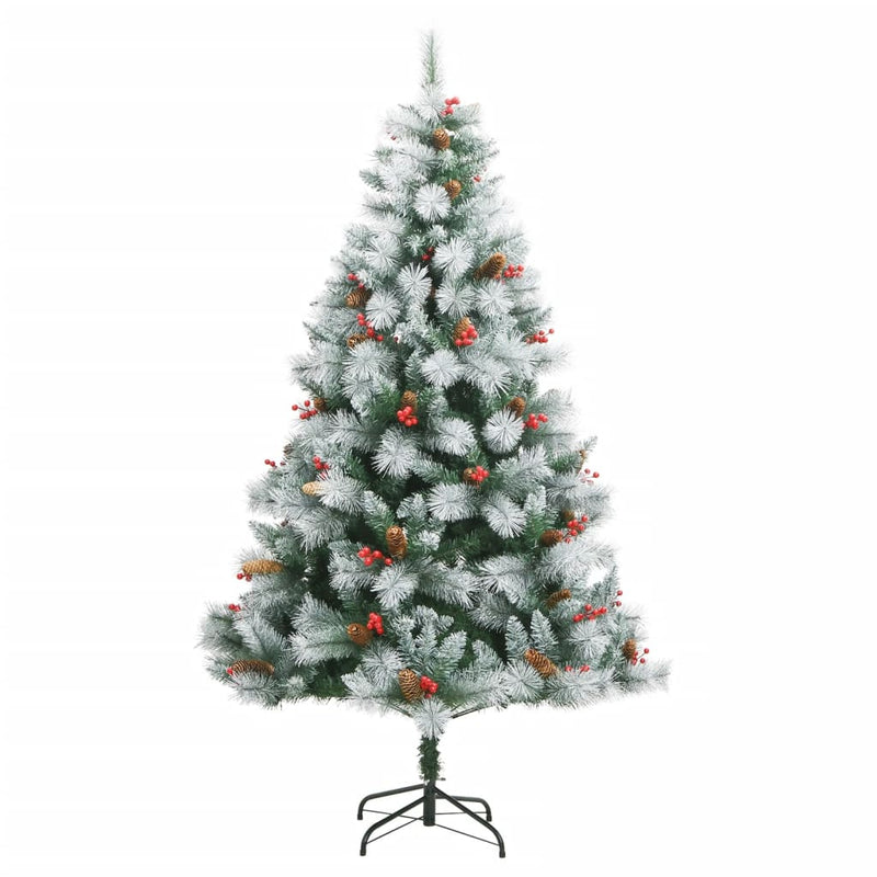 Load image into Gallery viewer, VidaXL Kunstkerstboom met scharnieren dennenappels en bessen 210 cm