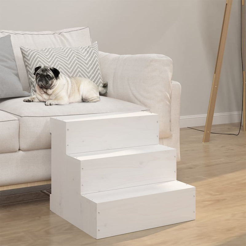 Load image into Gallery viewer, Vidaxl huisdierentrap 40x37,5x35 cm massief grenenhout wit