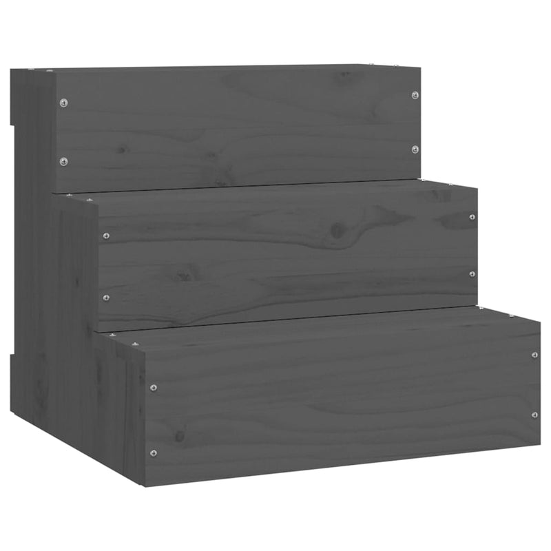 Load image into Gallery viewer, Vidaxl huisdierentrap 40x37,5x35 cm massief grenenhout grijs
