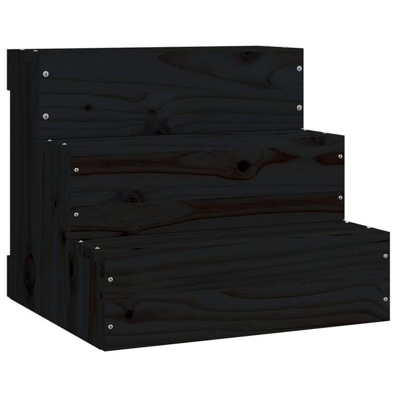 Load image into Gallery viewer, VidaXL Huisdierentrap 40x37,5x35 cm massief grenenhout zwart