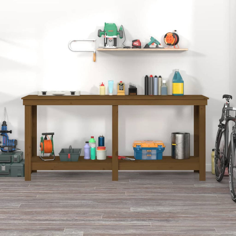 Load image into Gallery viewer, Vidaxl werkbank 180x50x80 cm massief grenenhout honingbruin