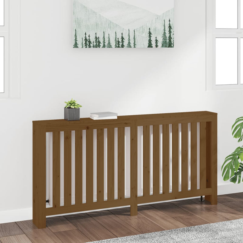 Load image into Gallery viewer, VidaXL Radiatorombouw 169x19x84 cm massief grenenhout honingbruin